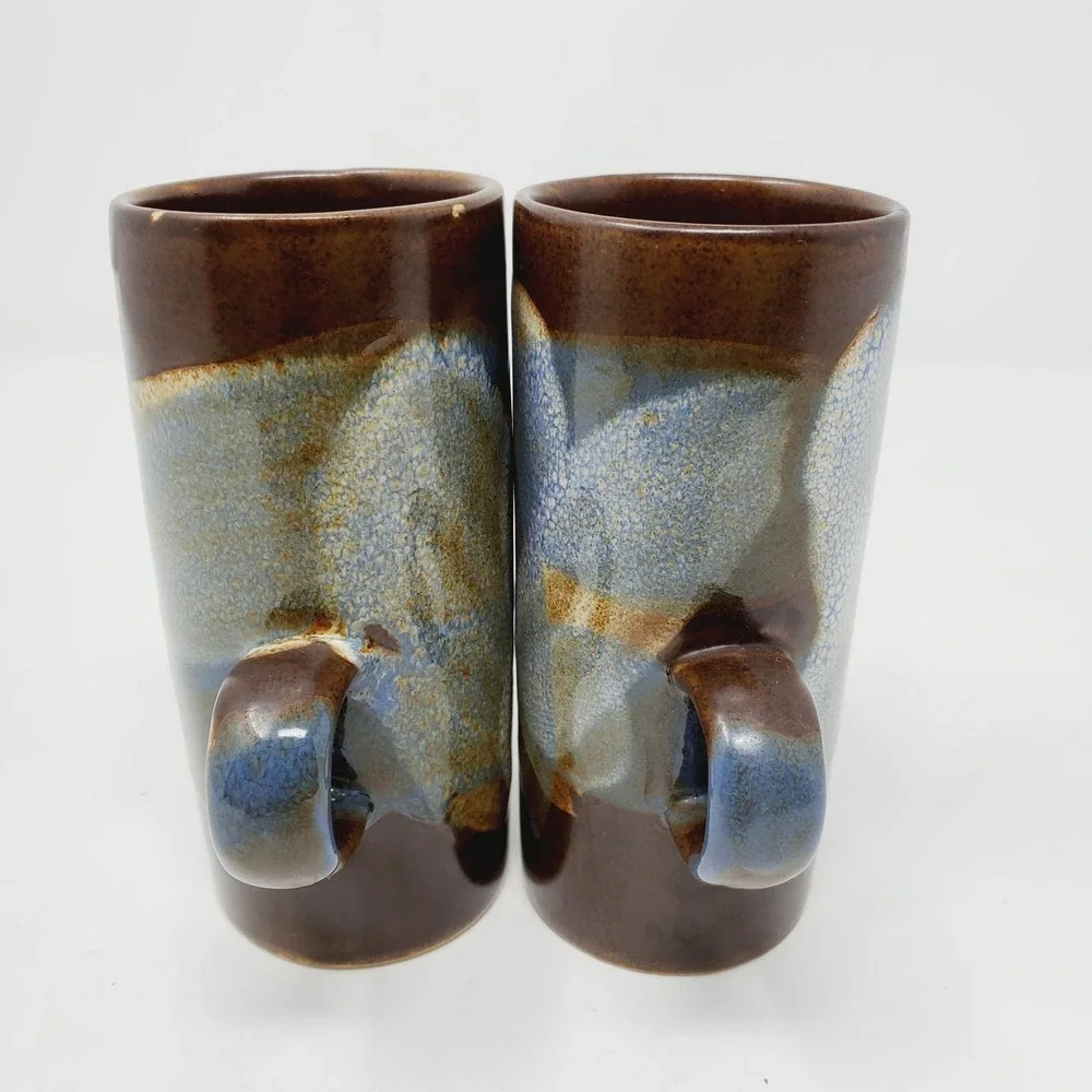 Caffe D'Vita Stoneware Vintage Glazed Expresso Mug Set of 2 Drinkware